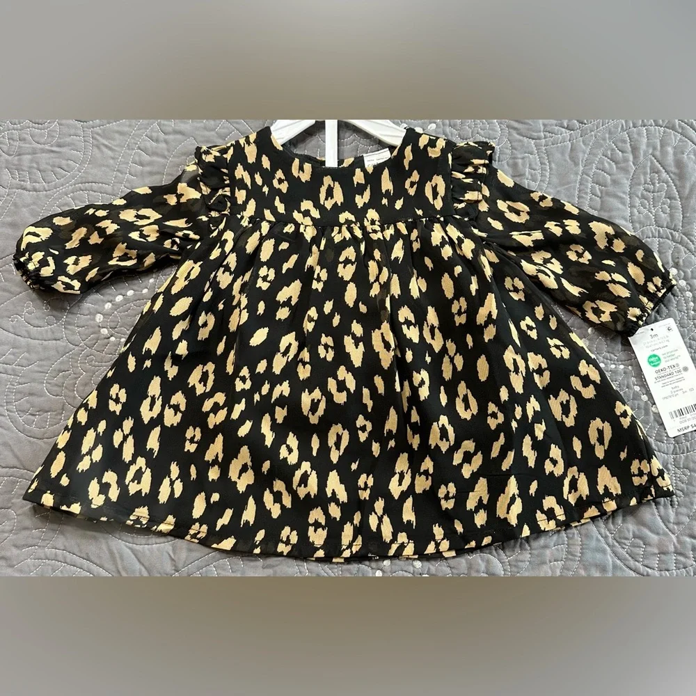Carters Baby Girl Leopard Print 2 Piece Dress Set NWT Size 3 Months